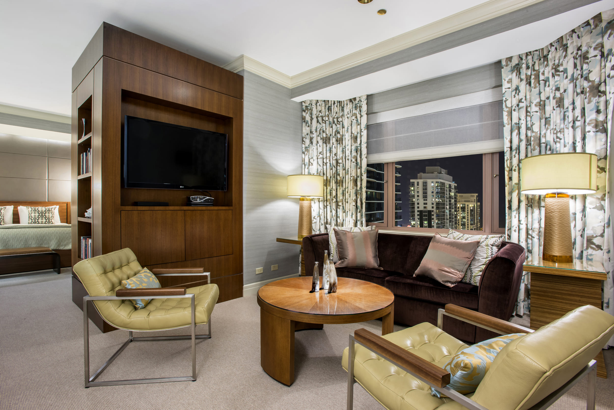 seating area in bedroom