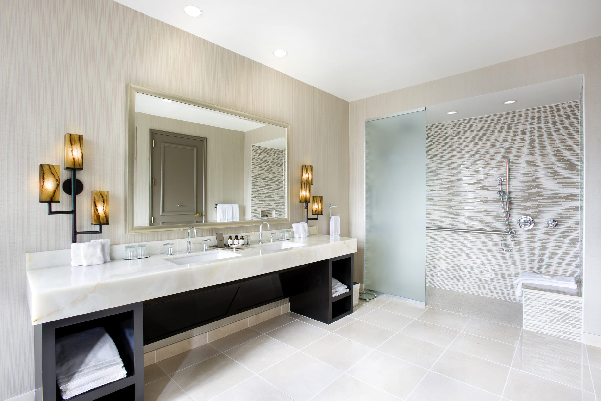 large bathroom with walk-in shower