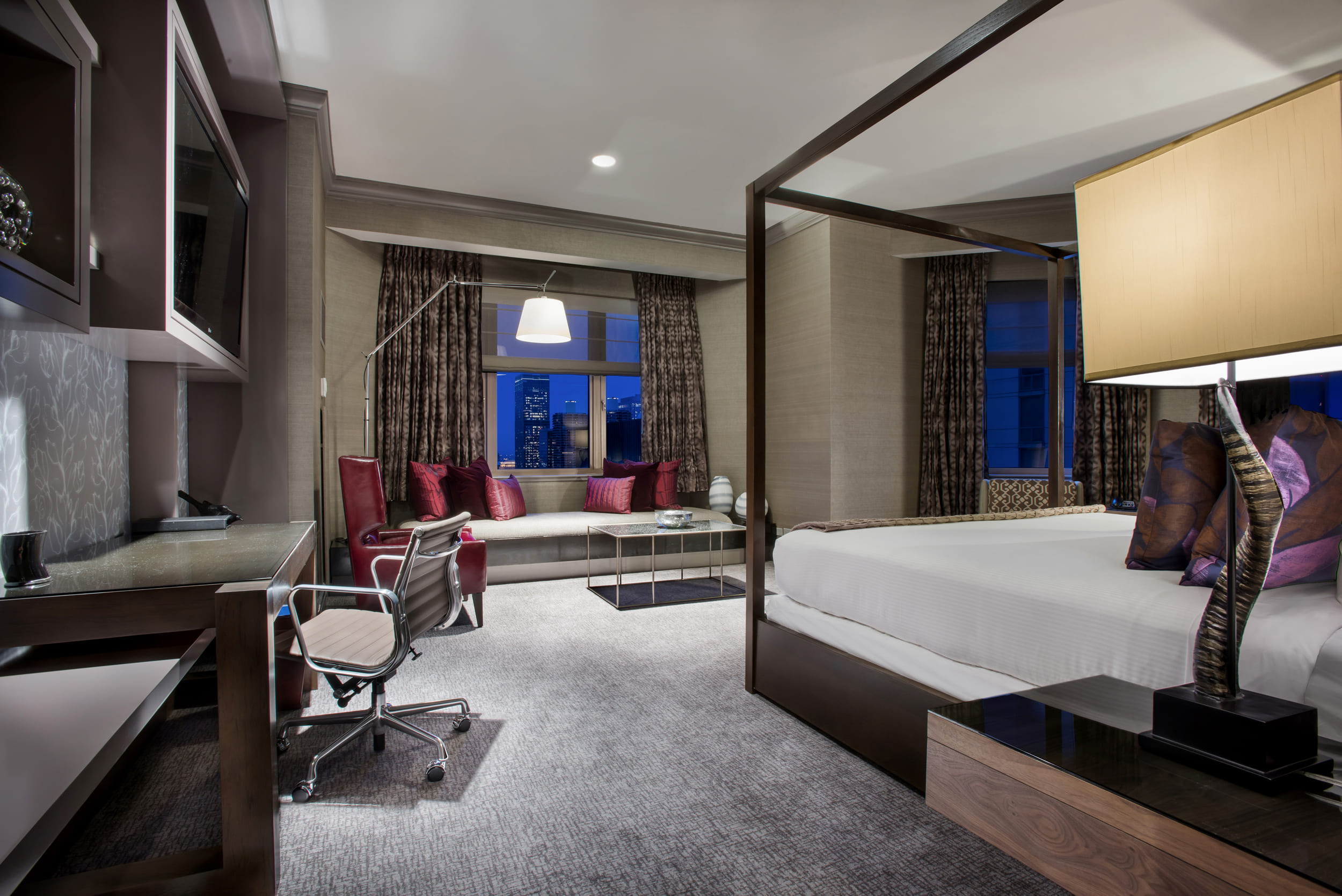 bedroom with four post bed