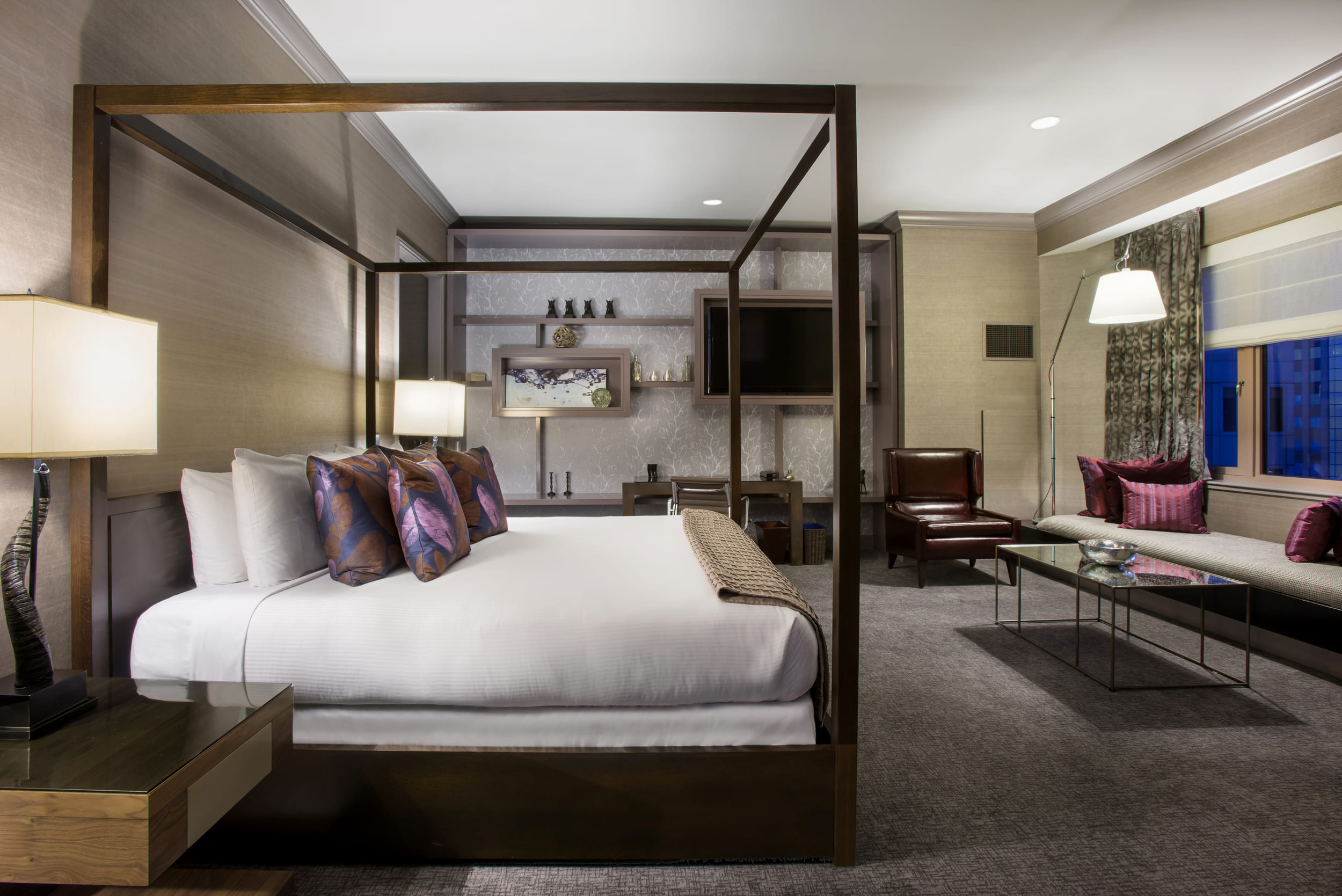 bedroom with four post bed