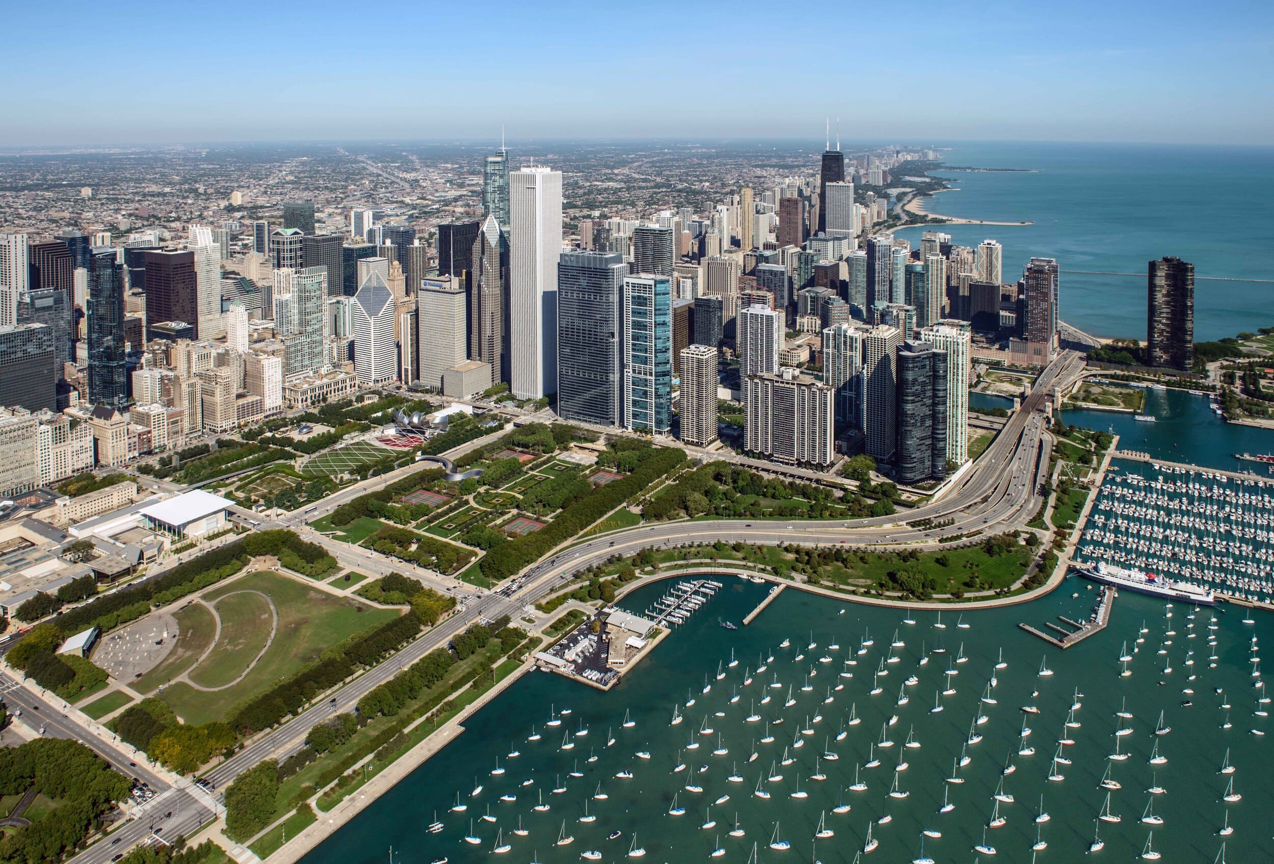 Aerial shot of Chicago