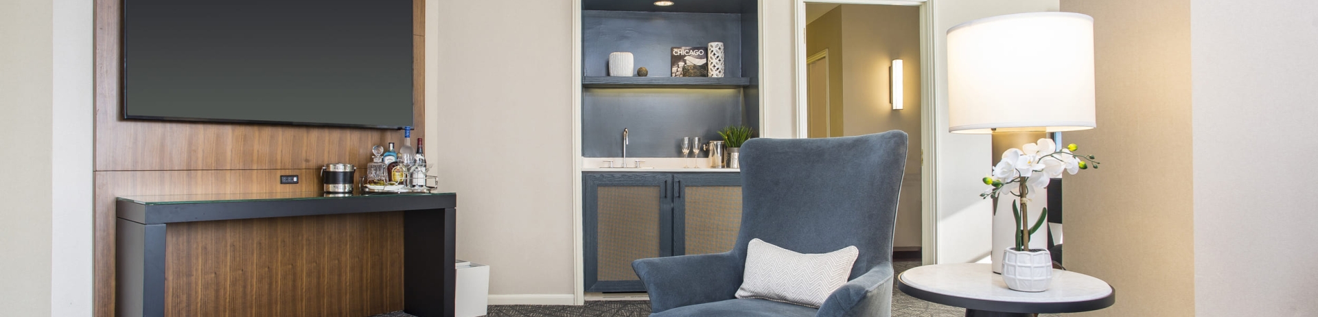 living room with hints of blue