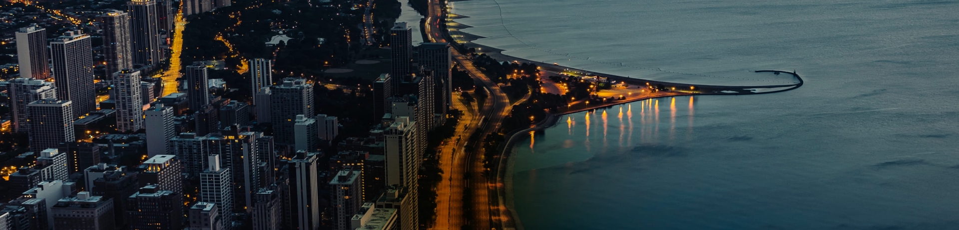 aerial of chicago's shoreline