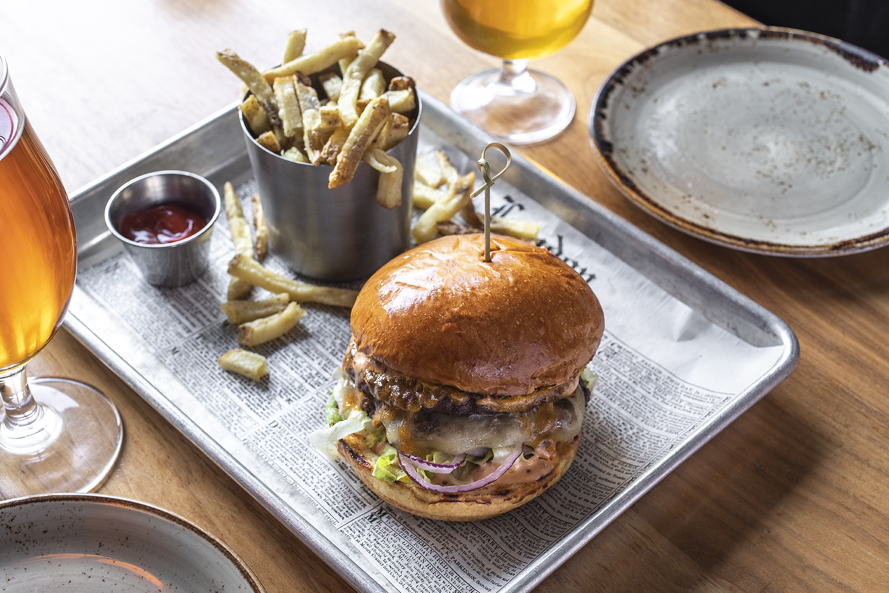 burger and fries