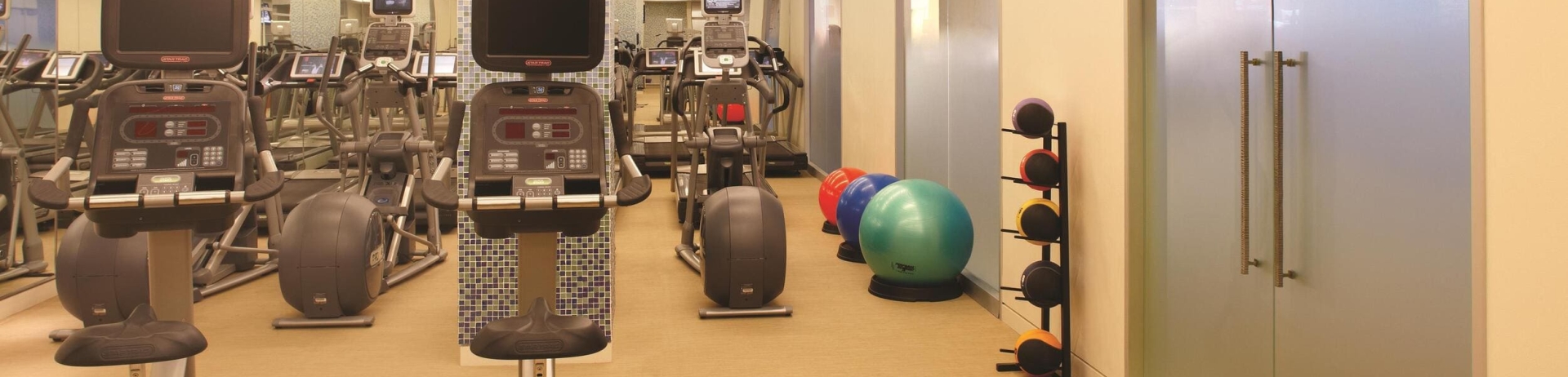 gym with work out equipment