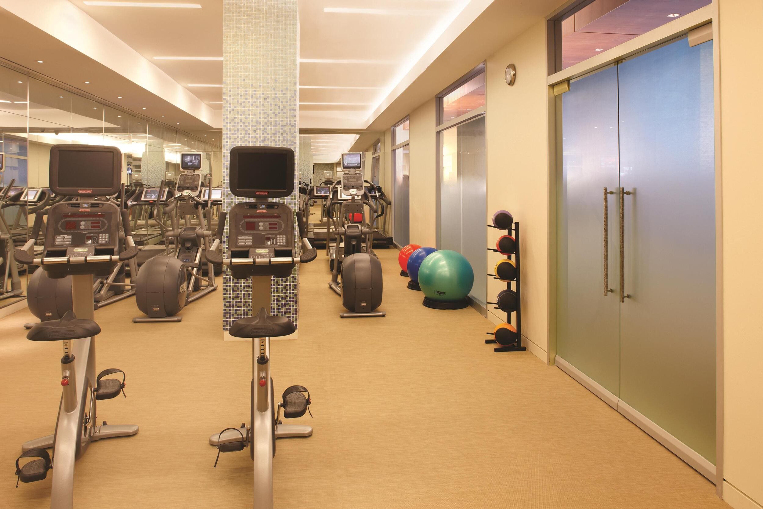 gym with work out equipment